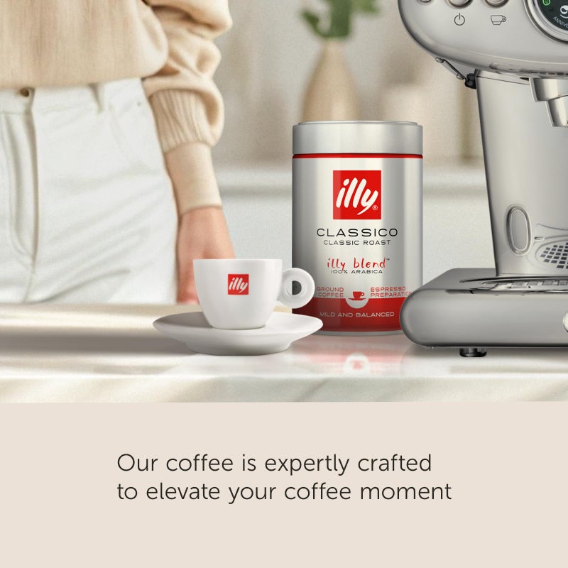 Illy Intenso Ground Espresso Coffee, Bold Roast, Intense, Robust And Full Flavored With Notes Of Deep Cocoa, 100% Arabica Coffee, No Preservatives, 8.8 Ounce (Pack Of 1) - Image 4
